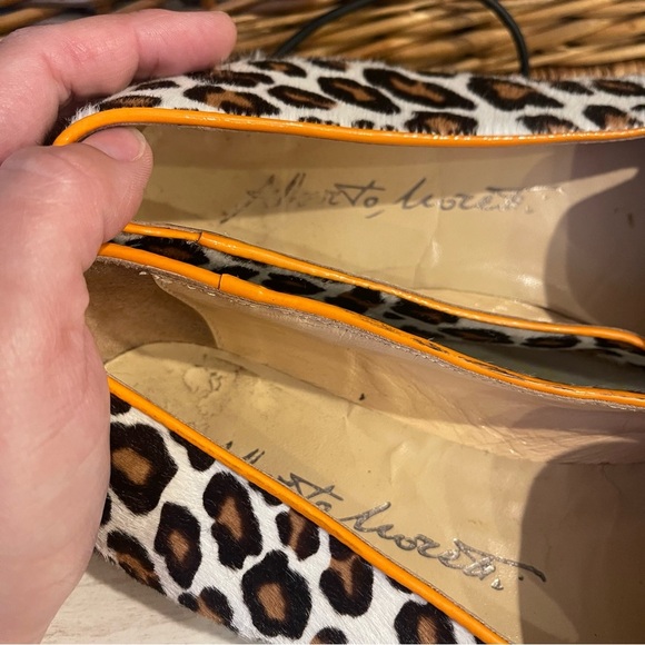 Alberto Moretti Loafers Women 37 Calf Hair Animal Print Flat Shoes US 6 Designer - Picture 6 of 8